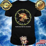 Metallica to self kill em all ride the lightning master of puppets and justice for all thank you for the memories shirt