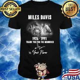 Miles davis 1926 1991 thank you for the memories to your name signature shirt