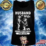 Motorcycle husband and wife riding partners for life s Tank top
