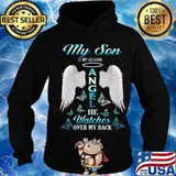My son is my guardian angel he watches over my back butterflies s Hoodie