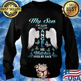 My son is my guardian angel he watches over my back butterflies s Sweater