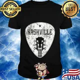 Nashville Guitar Pick Retro Distressed Country Music T-Shirt