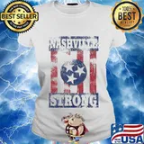 Nashville strong american flag independence day s Ladies tee