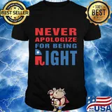 Never Apologize For Being Right Elephant Shirt