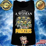Never underestimate a woman who understands football and loves green bay packers s Tank top