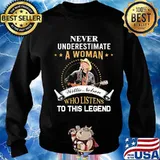 Never underestimate a woman willie nelson who listens to this legend s Sweater