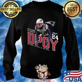 New england patriots stephon gilmore 24 dpoy defensive player of the year signature s Sweater