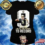 New orleans saints 9 drew brees nfl all time passing td record s Ladies tee