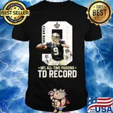 New orleans saints 9 drew brees nfl all time passing td record shirt