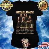 Nickelback 25th anniversary 1995 2020 thank you for the memories signatures s Ladies tee