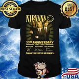 Nirvana 33rd anniversary 1987 2020 thank you for the memories signatures shirt