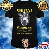 Nirvana 33th anniversary 1987 2020 thank you for the memories signatures shirt