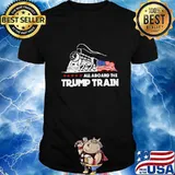 Official All aboard the Trump train 2020 American Flag shirt