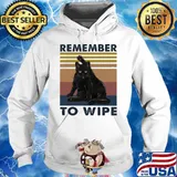 Official Black Cat Remember to wipe Vintage retro s Hoodie