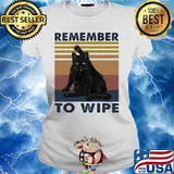 Official Black Cat Remember to wipe Vintage retro s Ladies tee