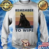 Official Black Cat Remember to wipe Vintage retro s Sweater