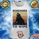 Official Black Cat Remember to wipe Vintage retro s Tank top