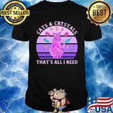 Official Cats and crystals that’s all i need vintage retro shirt
