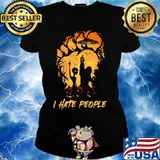 Official Halloween Bigfoot and Alien I hate people s Ladies tee