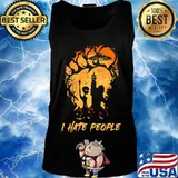 Official Halloween Bigfoot and Alien I hate people s Tank top