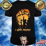 Official Halloween Bigfoot and Alien I hate people shirt