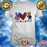 Official Peace Love Trump American Flag shirt
