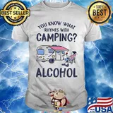 Official You know what rhymes with camping alcohol shirt