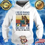 Owl I read books as one would breathe air to fill up and live vintage retro s Hoodie