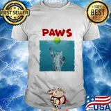 Paws Poster Cat With Tennis Ball Shirt