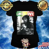 Peace love bob marley playing guitar s Ladies tee