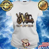 Peace love deliver ups logo diamond s Ladies tee