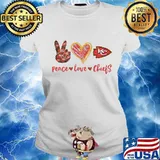 Peace love kansas city chiefs football logo s Ladies tee