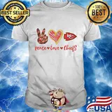 Peace love kansas city chiefs football logo shirt