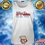 Peace love pontoon american flag independence day s Tank top