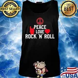 Peace love rock and roll heart s Tank top