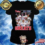 Philadelphia phillies all time greats baseball signatures s Ladies tee