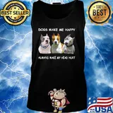 Pitbull dogs make me happy humans make my head hurt s Tank top