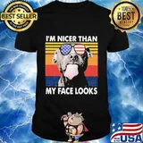 Pitbull I'm nicer than my face looks Glass America vintage retro shirt