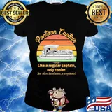 Pontoon captain like a regular captain only cooler vintage retro s Ladies tee