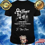 Prince 1958 2016 thank you for the memories to your name signature shirt