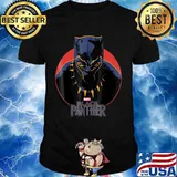 Rip Black Panther Marvel Movie Retro Circle Portrait Shirt