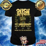 Rush 52nd anniversary 1968 2020 thank you for the memories signatures shirt