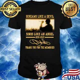 Screams like a devil sings like an angel 1976 2017 thank you for the memories signatures shirt