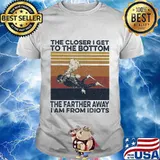 Scuba diving the closer i get to the bottom the farther away i am from idiots vintage retro shirt