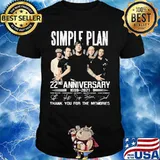 Simple plan 22nd anniversary 1999 2020 thank you for the memories signatures shirt