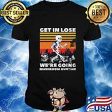 Skeleton get in lose we're going mushroom hunting vintage retro shirt