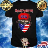 Skull iron maiden usa flag independence day shirt