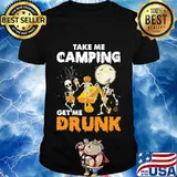 Skull Take me camping get me drunk Halloween shirt
