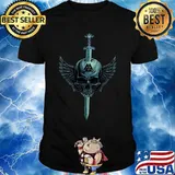 Skull vikings wings valknut symbol shirt