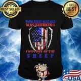 Skull your first mistake was thinking i was one of the sheep american flag happy independence day shirt